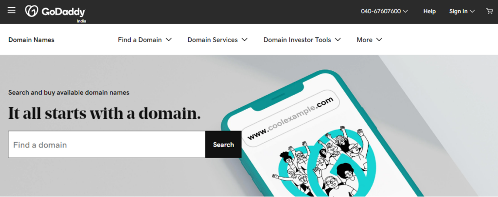 domain names on GoDaddy